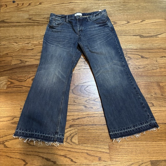 Free People Womens Jacob Flared‎ Cropped Jeans NWT Size 29 Buttonfly - Picture 1 of 5